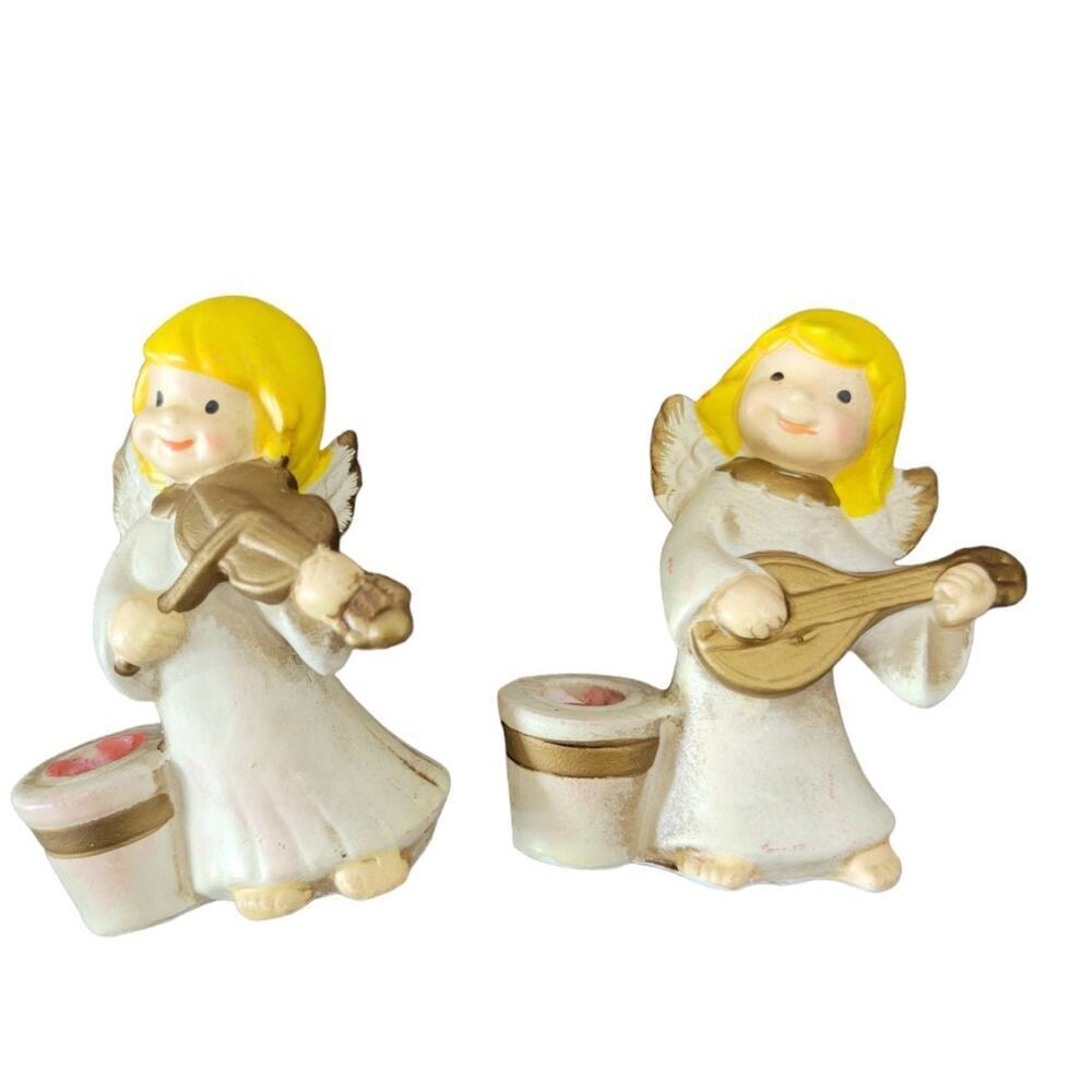 Vintage Colonial Candle Angel Candle Holders Set of 2 Korea‎